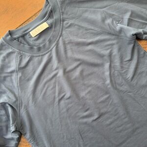 LAKE Pajama Top Womens Medium Blue Modal Long Sleeve Crew Neck Sleep Shirt